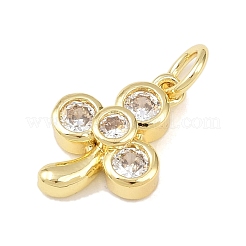 Brass Micro Pave Cubic Zirconia Charms&nbsp;KK-H525-02B-G