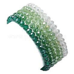 5Pcs Glass & Brass & Acrylic Beaded Stretch Bracelets Set&nbsp;BJEW-JB09677-04