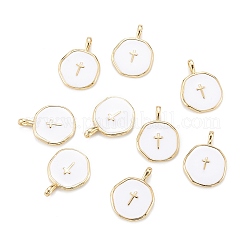 Brass Enamel Pendants&nbsp;X-KK-A155-09G