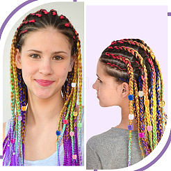 4 Sets 4 Colors Plastic Large-Hole Jute Braid Dreadlock Accessory&nbsp;OHAR-GA0001-19