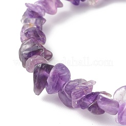 Chip Natural Amethyst Stretch Beaded Bracelets for Kids&nbsp;BJEW-JB06305-03