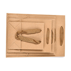 10Pcs 5 Sizes Kraft Paper Gift Shopping Bags Set&nbsp;AJEW-T013-11