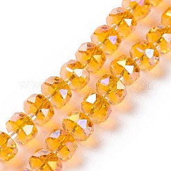 Transparent Electroplate Glass Beads Strands&nbsp;GLAA-E036-01-M