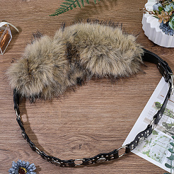 Faux Fur PU Leather Chain Belts&nbsp;AJEW-WH20072-55B-02