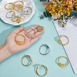 16Pcs 2 Colors Leaf Alloy Napkin Rings&nbsp;AJEW-GF0013-15