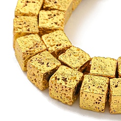 Electroplated Natural Lava Rock Beads Strands&nbsp;G-E602-03-B