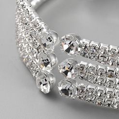 Crystal Rhinestone Tennis Cuff Bangle&nbsp;BJEW-WH0017-32
