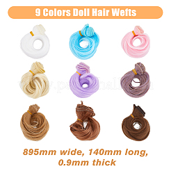 9 Bundles 9 Colors High Temperature Fiber Short Curly Hair Doll Wig Hair&nbsp;DIY-DC0002-06