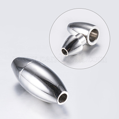 Tarnish Resistant 304 Stainless Steel Pointed Magnetic Clasps with Glue-in Ends&nbsp;STAS-F132-43P-2mm