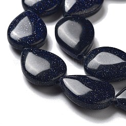 Synthetic Blue Goldstone Beads Strands&nbsp;G-P528-L06-01