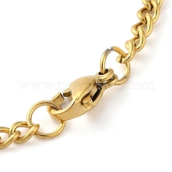 304 Stainlessa Steel Curb Chain Pendant Necklaces&nbsp;NJEW-H034-06G