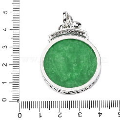 Dyed Natural Myanmar Jade Flower Flat Round Pendants&nbsp;KK-Q050-03B