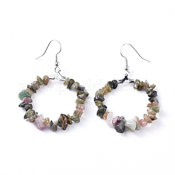 Natural & Synthetic Mixed  Gemstone Dangle Earrings&nbsp;EJEW-E255-D