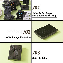 Rectangle Paper Jewelry Gift Boxes with Bowknot&nbsp;CON-TAC0010-89D