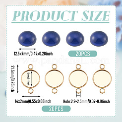 20Pcs 304 Stainless Steel Cabochon Connector Settings&nbsp;DIY-TA0015-44A
