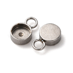 201 Stainless Steel Pendant Cabochon Settings&nbsp;STAS-D379-04A-P