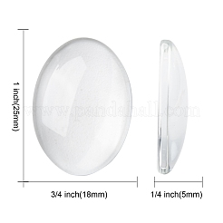 Transparent Glass Cabochons&nbsp;GGLA-R022-25x18