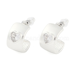 Brass Drawbench Stud Earrings&nbsp;LS-EJEW-L288-008S