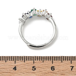 Adjustable Brass Micro Pave Cubic Zirconia Finger Rings&nbsp;RJEW-C163-26A-P