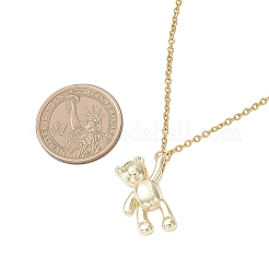 Alloy Bear Pendant 304 Stainless Steel Cable Chain Necklaces for Women&nbsp;NJEW-JN05739