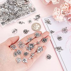 140Pcs 14 Styles Tibetan Style Alloy Pendants&nbsp;TIBE-GA0001-03AS