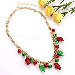Christmas Bell & Bulb Alloy Pendant Necklaces & Dangle Earrings Sets&nbsp;WGF6150-01
