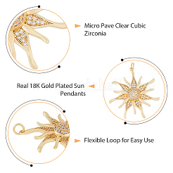 5Pcs Brass Micro Pave Clear Cubic Zirconia Pendants&nbsp;FIND-DC0006-36