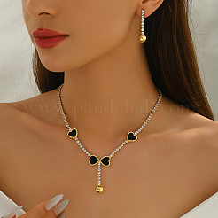 Heart-shaped Brass Cubic Zirconia Necklaces & Earrings Sets for Women&nbsp;UE8340