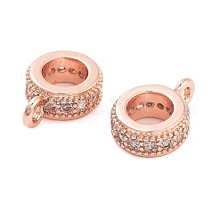 Rack Plating Brass Micro Pave Cubic Zirconia Tube Bails&nbsp;KK-Z052-01RG
