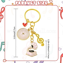 Alloy Enamel Disc & Gramophone & Musical Note Pendant Decorations&nbsp;KEYC-YW00286-02