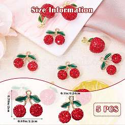 5Pcs Handmade Polymer Clay Rhinestone Pendants&nbsp;CLAY-SZ0002-20B