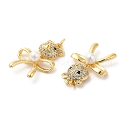 Brass Micro Pave Cubic Zirconia Pendants&nbsp;KK-M249-30G