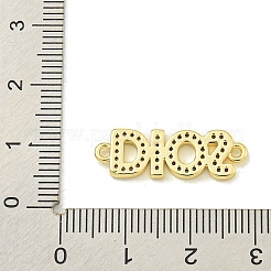 Rack Plating Brass Pave Clear Cubic Zirconia DIOS Links&nbsp;X-KK-U029-17G
