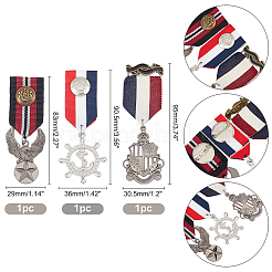 3Pcs 3 Style Alloy Pendant Lapel Pin&nbsp;JEWB-GA0001-04