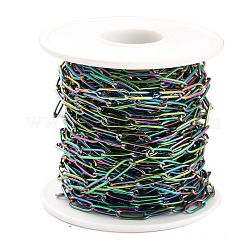 Ion Plating(IP) 304 Stainless Steel Paperclip Chains&nbsp;CHS-H031-02MC