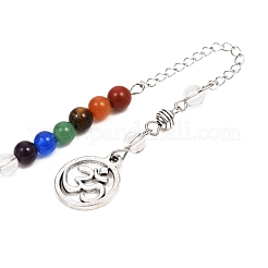 Chakra Theme Gemstone Pointed Dowsing Pendulums&nbsp;G-I284-D