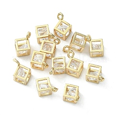 Brass Cubic Zirconia Charms&nbsp;KK-G462-56KCG