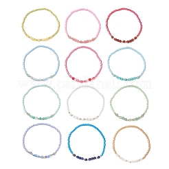 12Pcs Glass Seed Bead & Natural Mixed Gemstone Beads Bracelets for Women&nbsp;BJEW-MZ00311