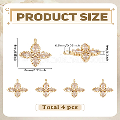 4Pcs Brass Pave Cubic Zirconia Pendants&nbsp;KK-LP0004-11