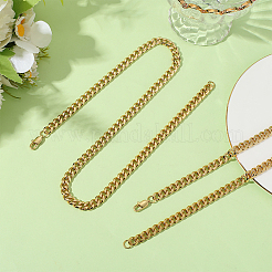 2Pcs 7mm Stainless Steel Cuban Link Chain Necklaces for Women Men&nbsp;NJEW-BBC0001-39B
