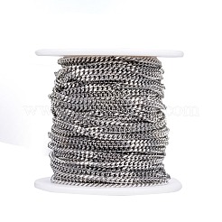 Tarnish Resistant 304 Stainless Steel Curb Chains&nbsp;CHS-P002-08P-0.6MM