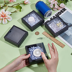 Square Paper Biscuit Boxes with Clear PVC Window&nbsp;CON-WH0098-16A-01