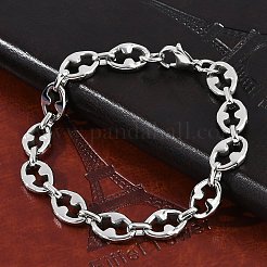 304 Stainless Steel Oval Link Chain Bracelets for Women Men&nbsp;BJEW-F488-48B-P