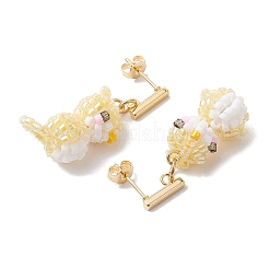 GLass Stud Earrings&nbsp;EJEW-MZ00257-01