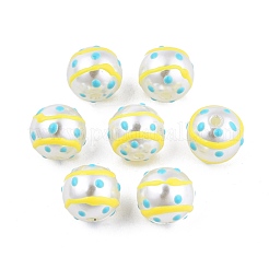 Spot Pattern Opaque ABS Plastic Imitation Pearl Enamel Beads&nbsp;KY-G020-02D