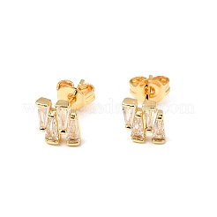 Nuggets Brass Micro Pave Clear Cubic Zirconia Stud Earrings&nbsp;EJEW-A135-16G