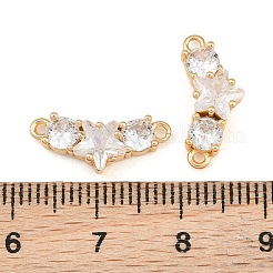 Brass Pave Clear Cubic Zirconia Connector Charmss&nbsp;CU-CBA804C-15G