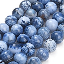 Natural Fire Crackle Agate(Dyed & Heated) Beads Strands&nbsp;G-K425-A04-14mm