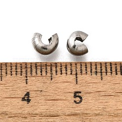 304 Stainless Steel Crimp Beads Covers&nbsp;STAS-P239-34P-04