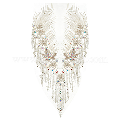 Polyester Embroidered Floral Lace Rhinestone Collar&nbsp;DIY-WH0304-901D